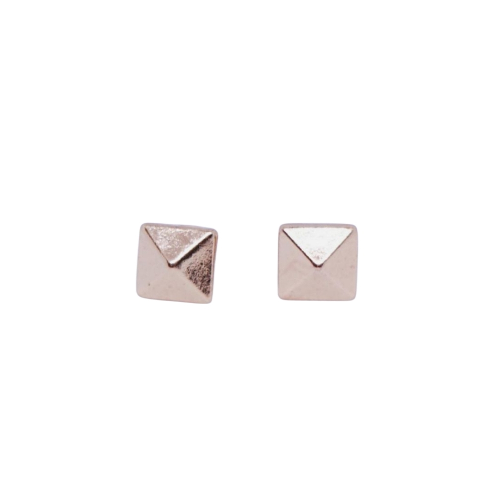 GIRLS  gold pyramid stud earrings hypoallergenic nickle and lead free‎